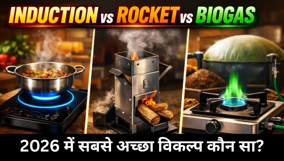 ₹6500 बचाएं हर महीना! Induction vs Rocket Chulha vs Biogas- 2026 में सबसे अच्छा विकल्प कौन सा?