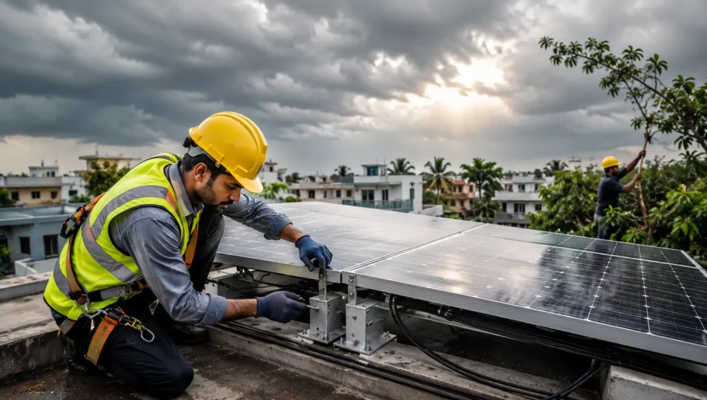 Solar Panel Inspection Before Monsoon