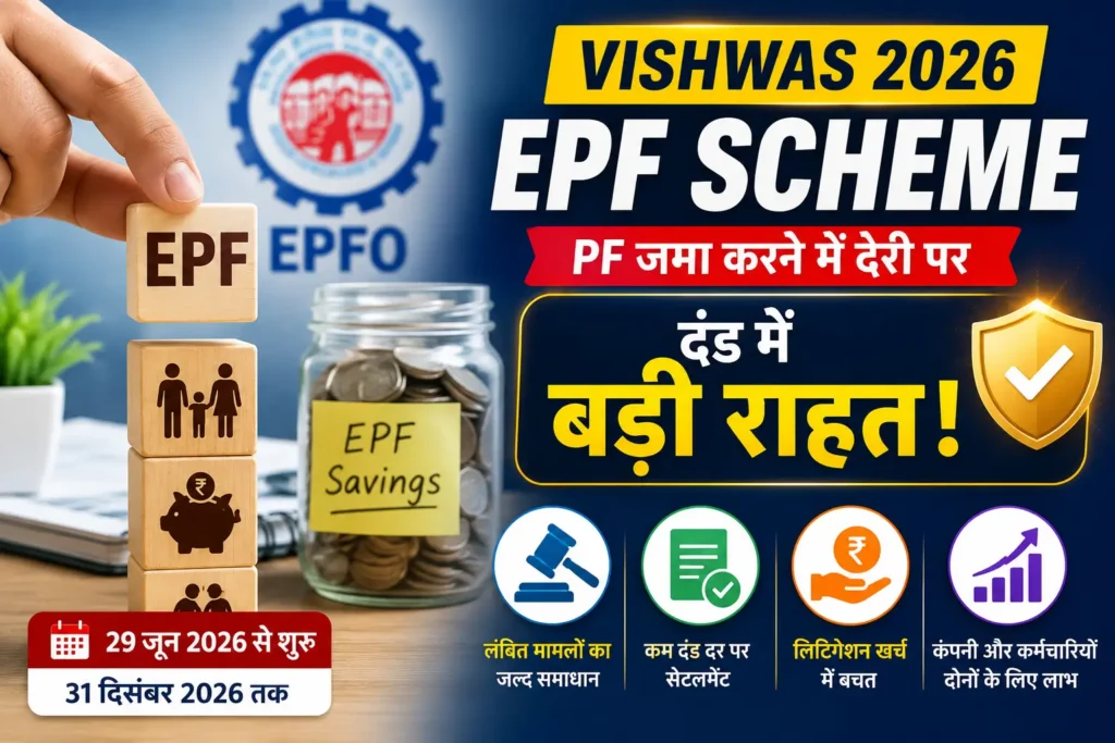 VISHWAS 2026 EPF Scheme: PF जमा करने में देरी पर दंड में बड़ी राहत, जानिए कौन उठा सकता है योजना का लाभ